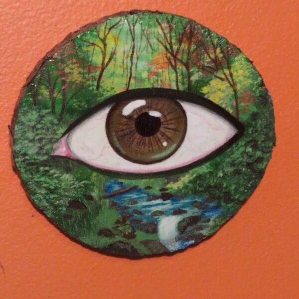 "Earth Element Eye Wood Plaque"