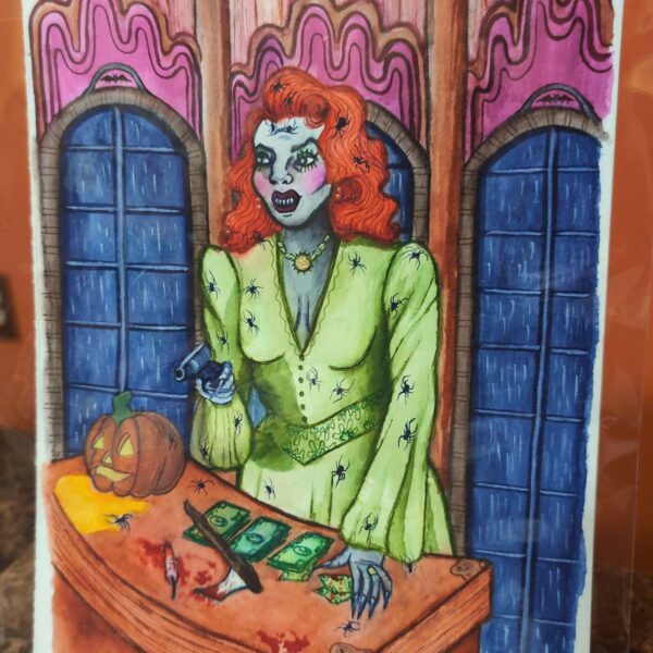 "Gangster Ghoul"[7x10 Original Watercolor]