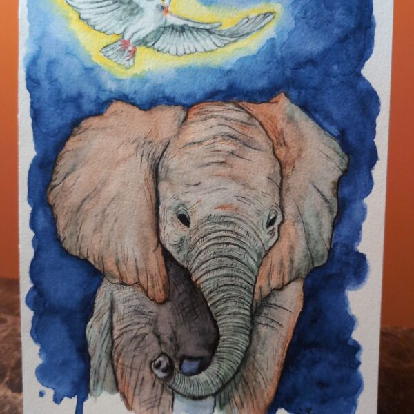 "The Protected Message" [7x10 Original Watercolor]