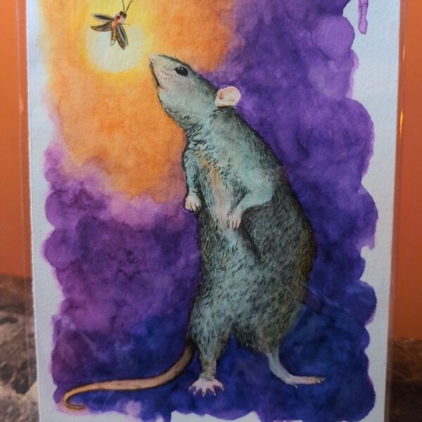"The Rat & Firefly" [7x10 Original Watercolor]