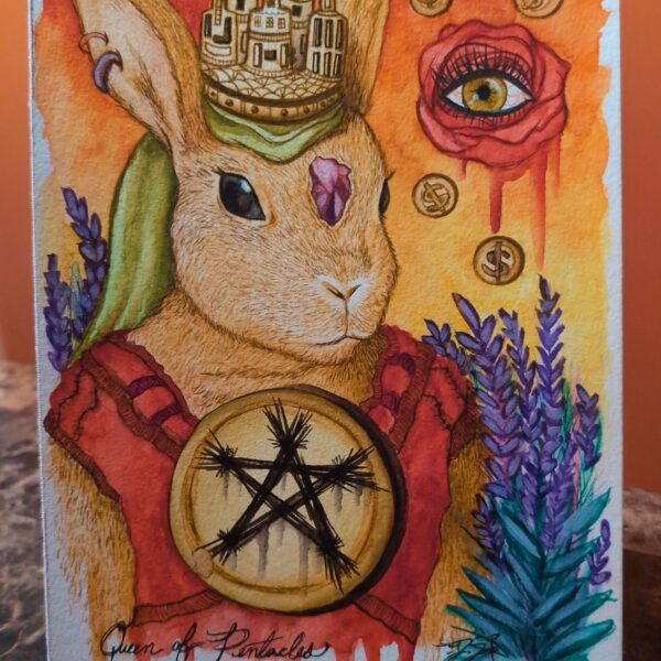 "Queen of Pentacles" [7x10 Original Watercolor]