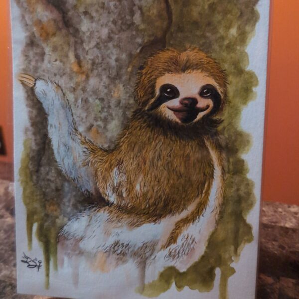 "Sloth Spirit" [7x10 Original Watercolor]